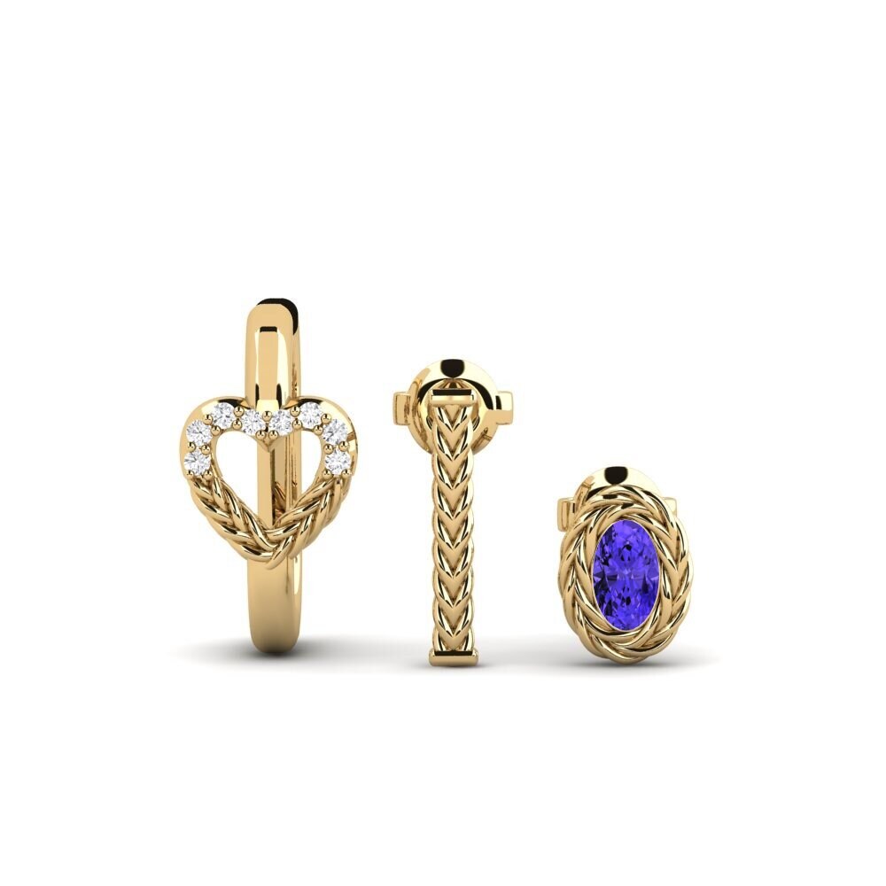 Oval Tanzanite Women's Earring Kabala - SET