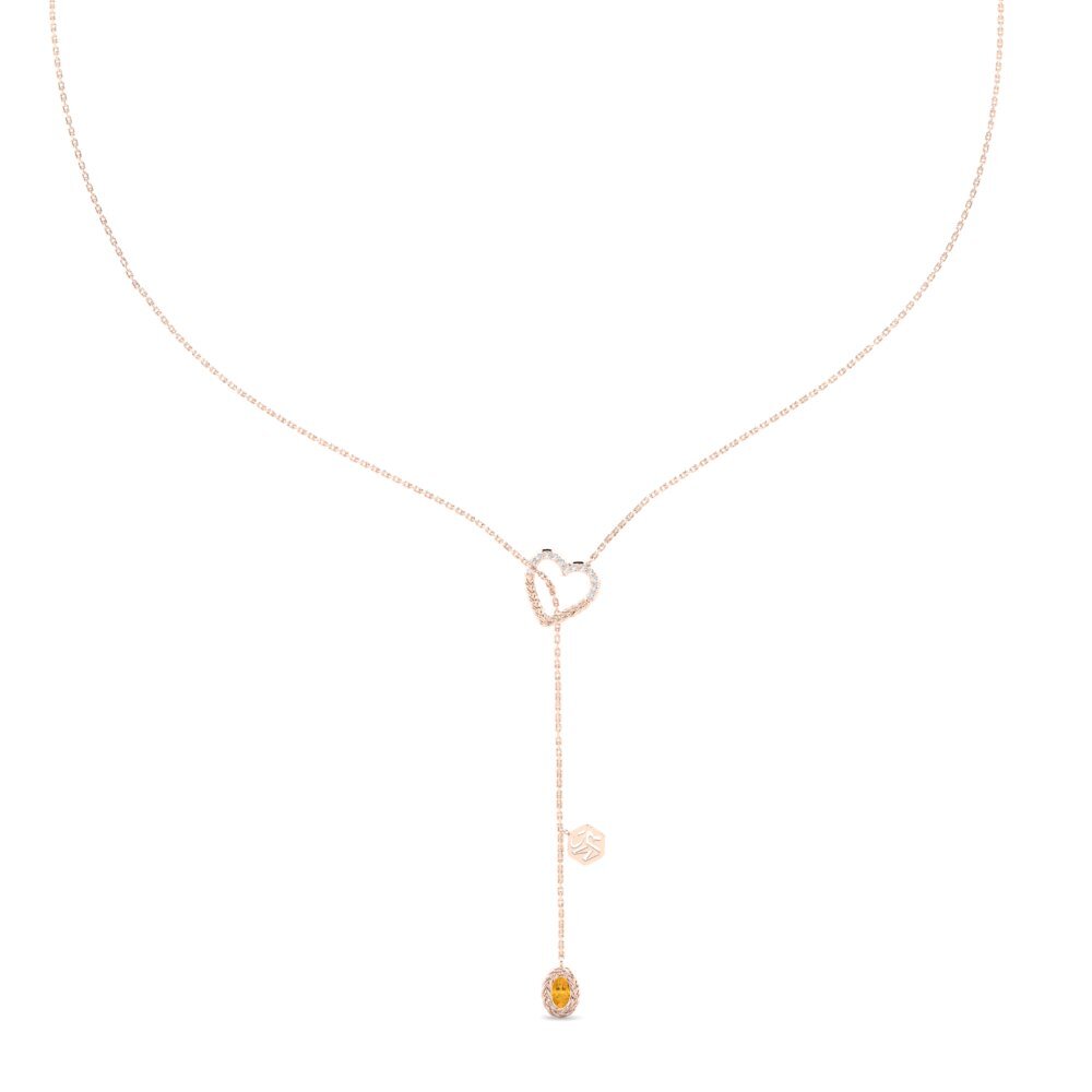 9ct Rose Gold Citrine Women's Necklace Kamakwie