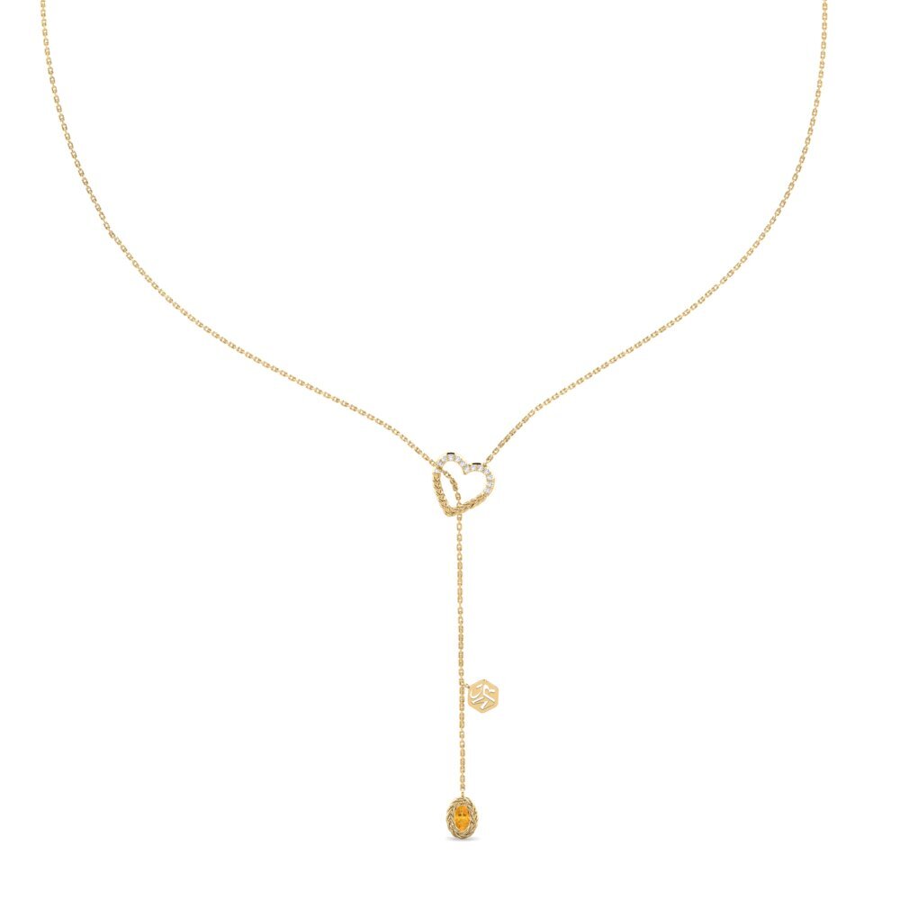 Ovale Citrine Collier pour femme Kamakwie