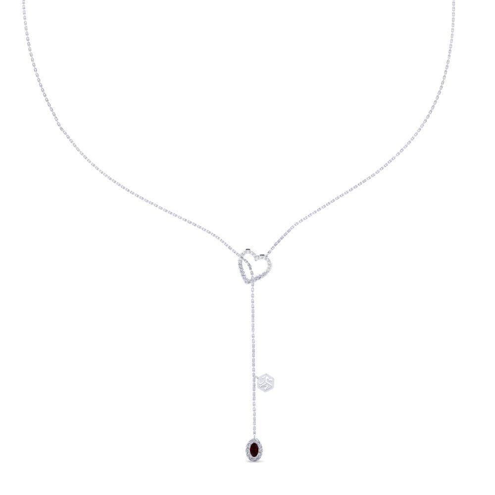 950 Platinum Garnet Women's Necklace Kamakwie