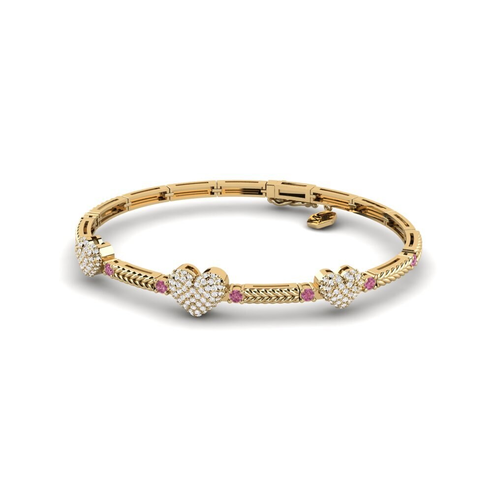 Or Jaune 14k Grenat de Rhodolite Bracelet pour femme Kashata