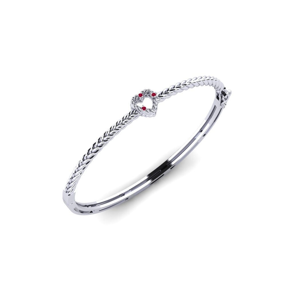 Or Blanc 9k Rubis Bracelet jonc femme Keelung