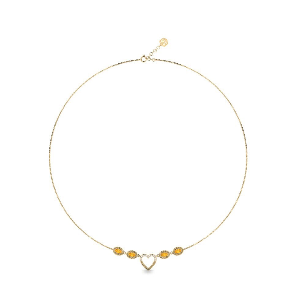 Ovale Citrine Collier pour femme Kenema