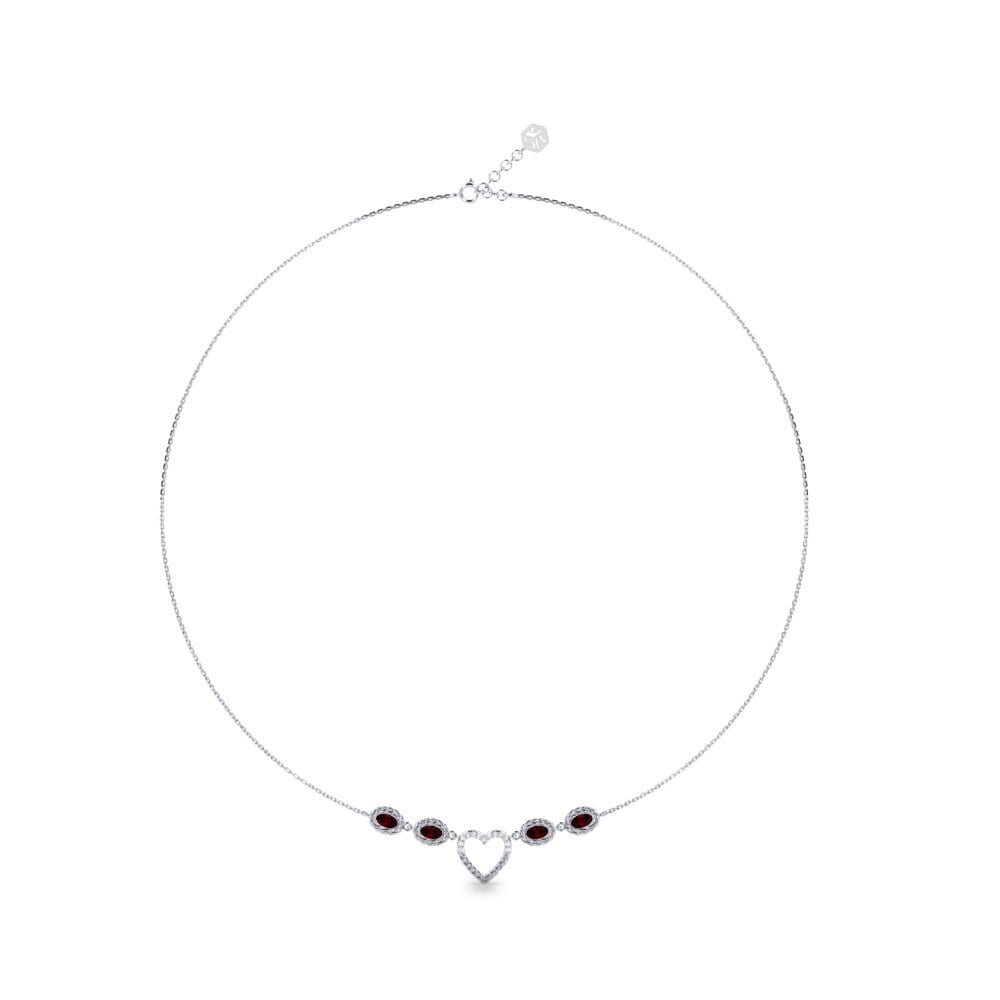950 Platinum Garnet Women's Necklace Kenema