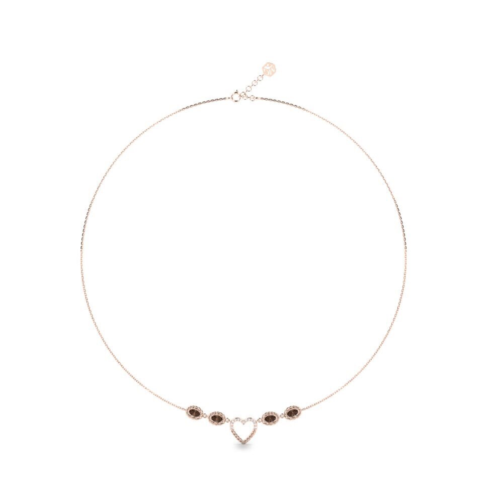9ct Rose Gold Smoky Quartz Women's Necklace Kenema
