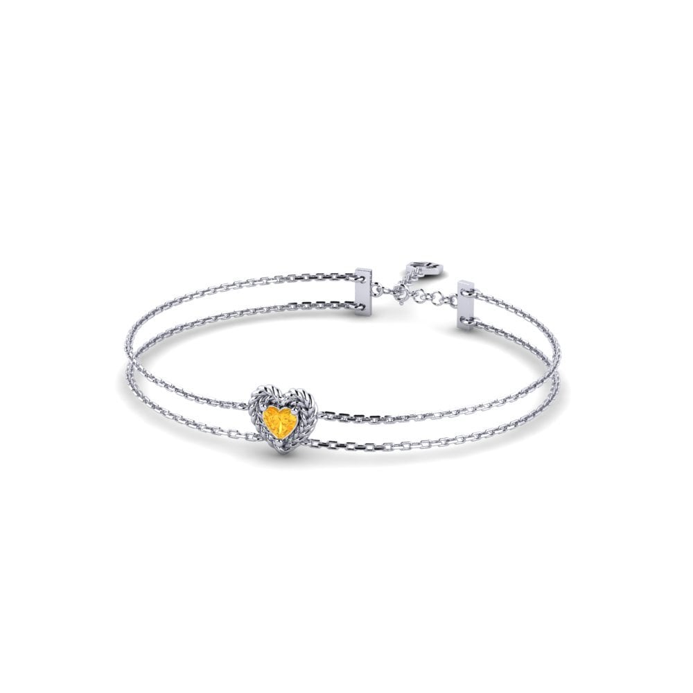 Platine 950 Citrine Bracelet pour femme Lechfrita