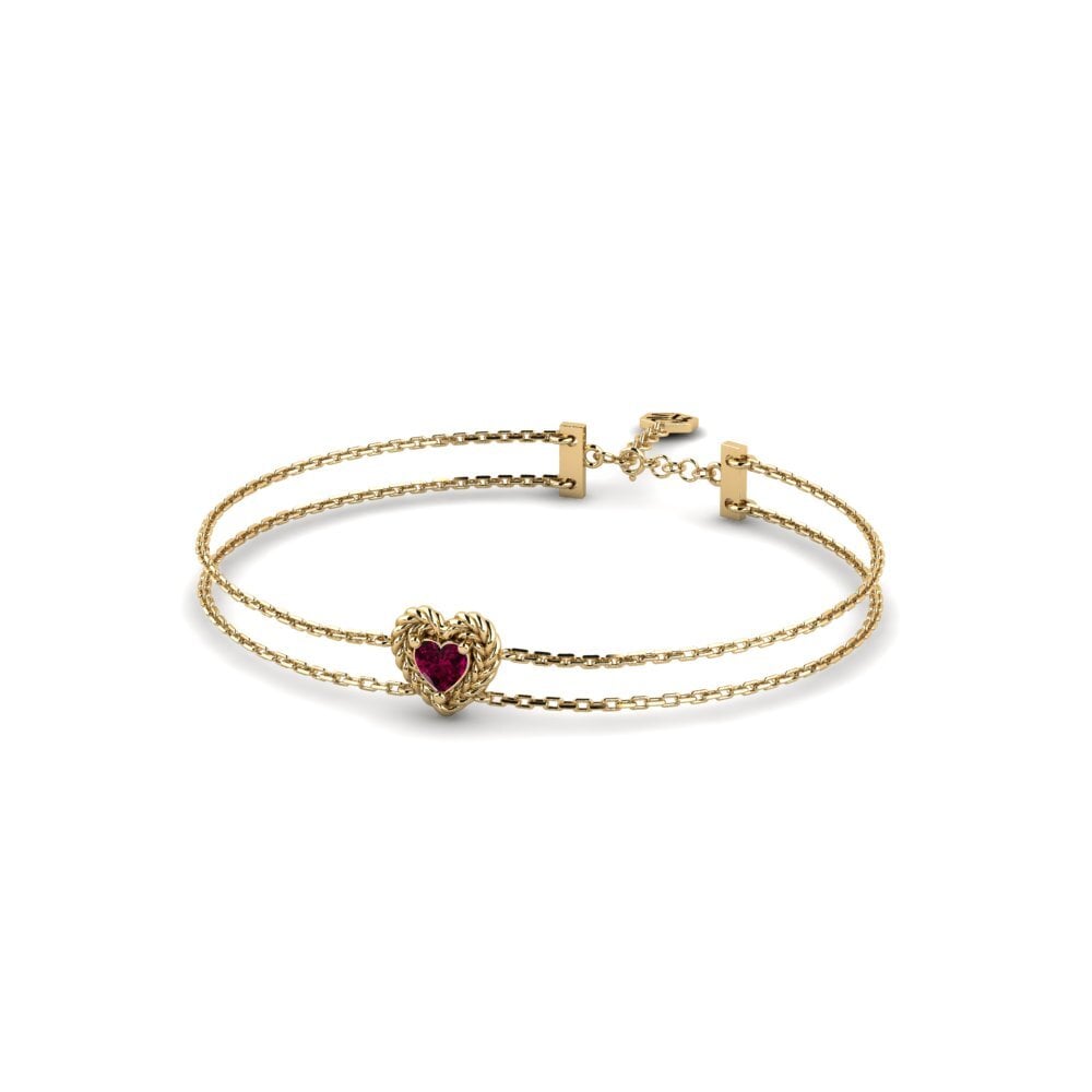 Herz Rhodolit-Granat Damen armband Lechfrita