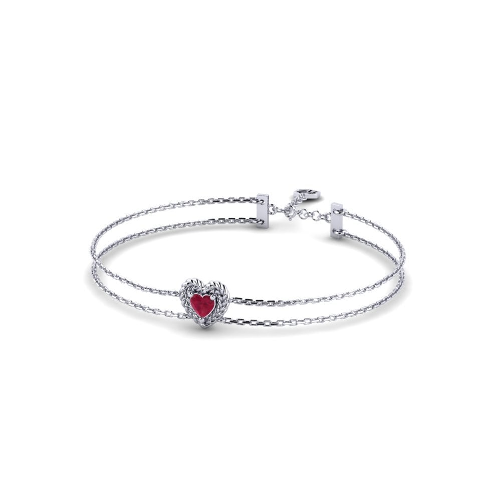 Palladium 950 Rubis Bracelet pour femme Lechfrita