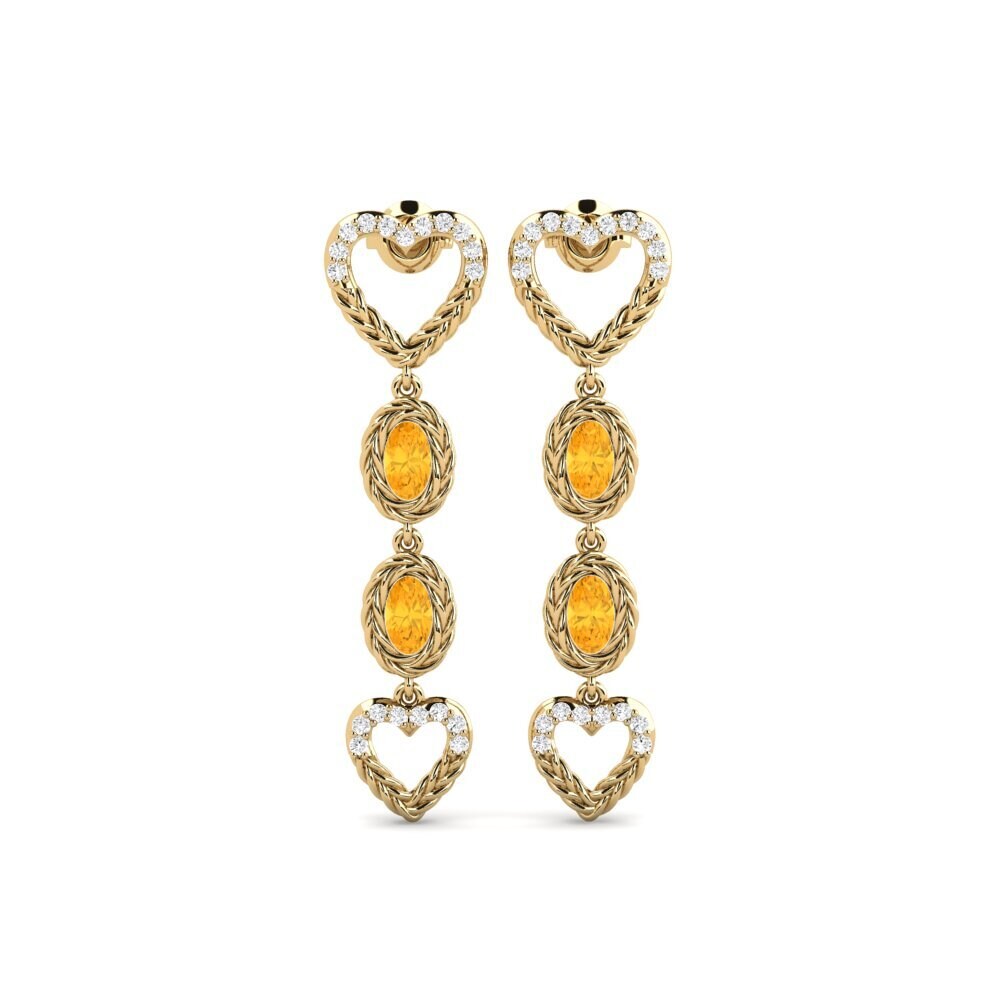 Ovale Citrine Boucle d'oreille femme Lodhran