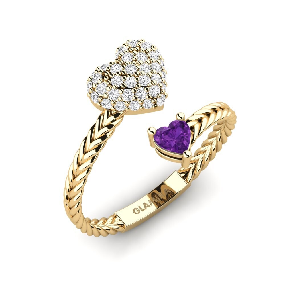Heart Amethyst Ring Macaroes