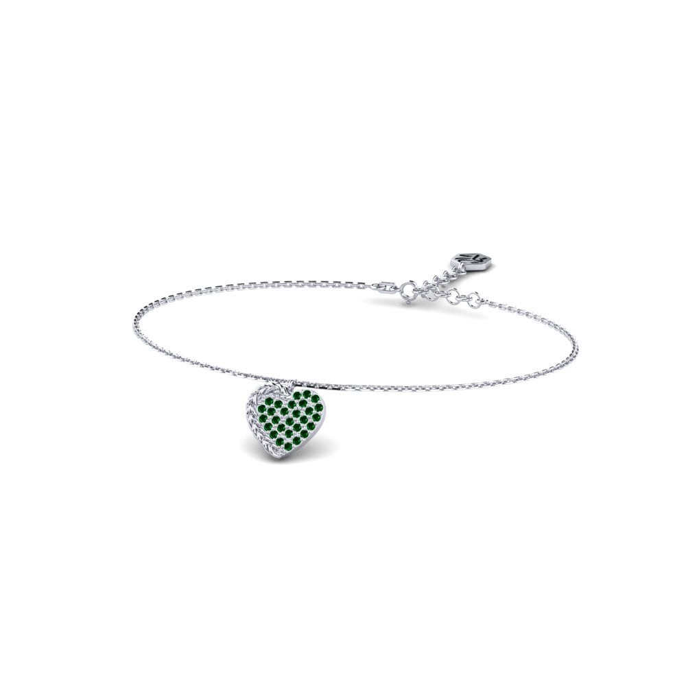 Palladium 950 Zircone Vert Bracelet pour femme Mahalkita