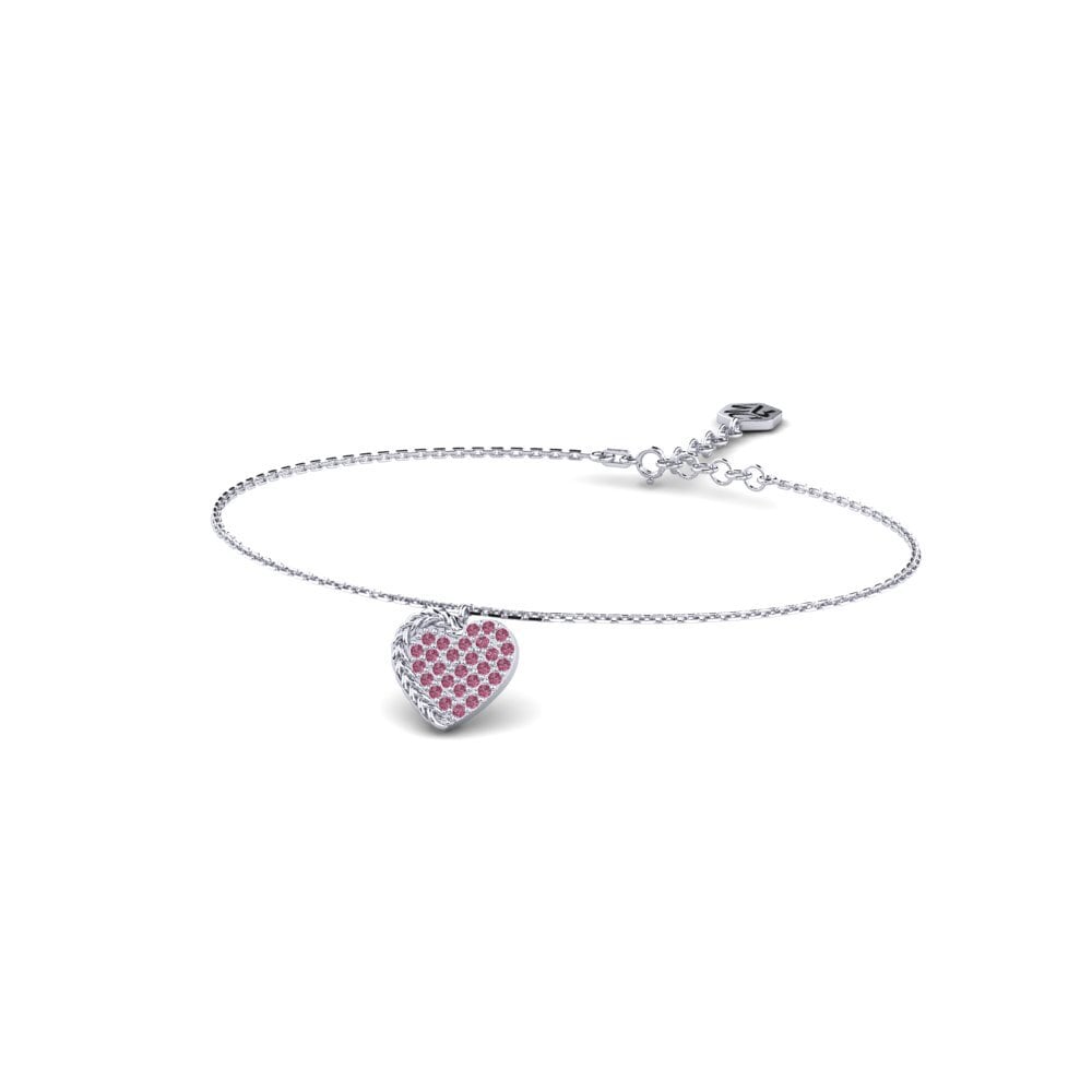 Palladium 950 Grenat de Rhodolite Bracelet pour femme Mahalkita