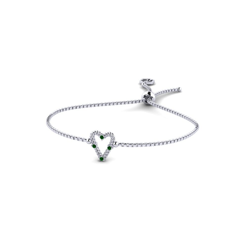 Palladium 950 Zircone Vert Bracelet pour femme Mahalnga