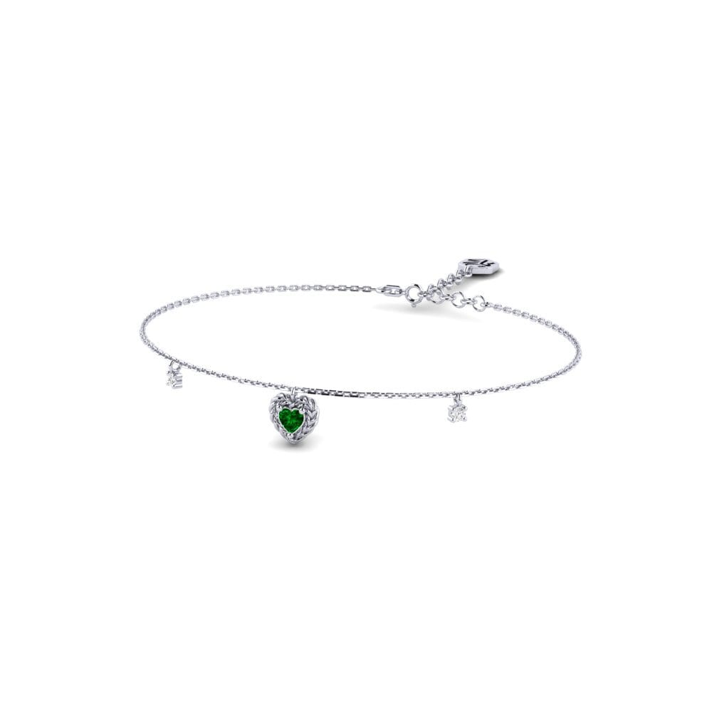 Palladium 950 Zircone Vert Bracelet pour femme Manseng
