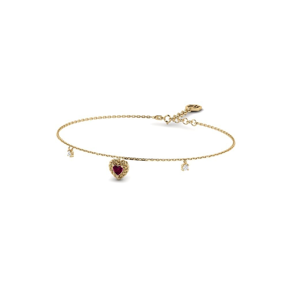 Or Jaune 14k Grenat de Rhodolite Bracelet pour femme Manseng