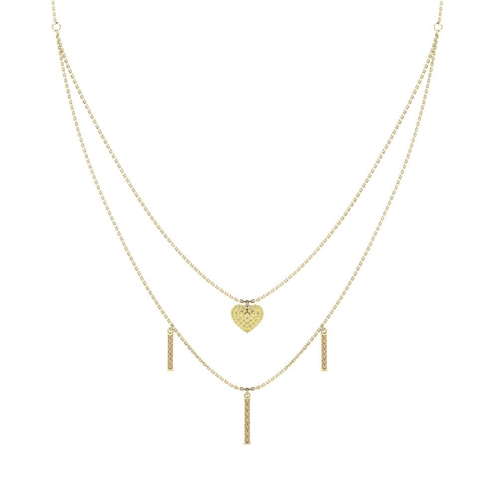 Yellow Sapphire Women's Necklace Mantecado