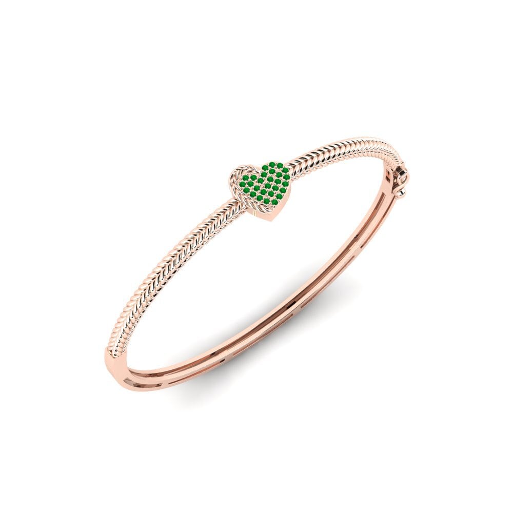 Or rose 14k Émeraude Bracelet jonc femme Masoyi