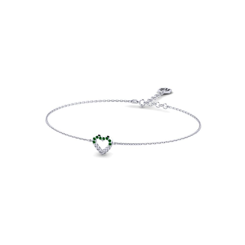 Palladium 950 Zircone Vert Bracelet pour femme Muridke
