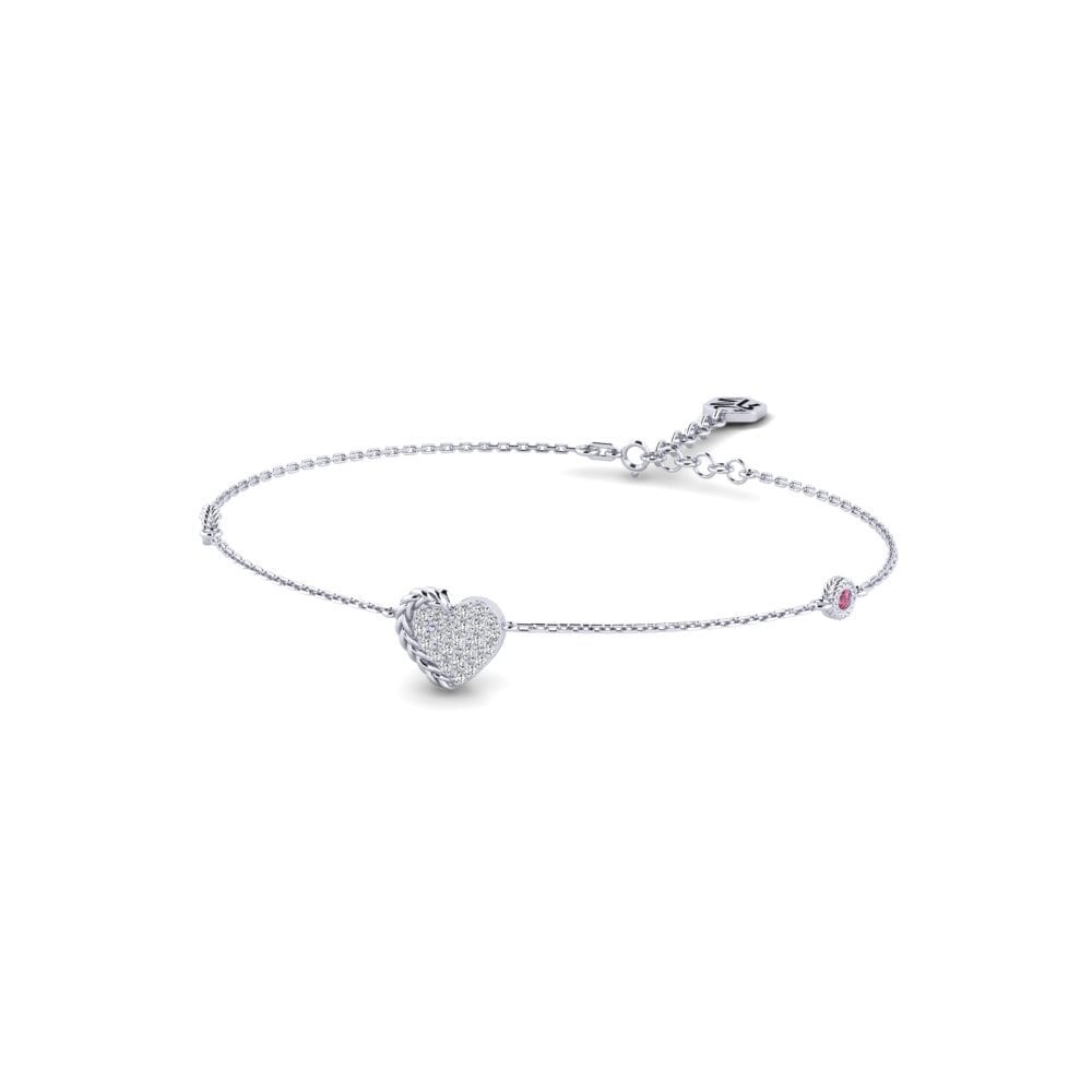 Palladium 950 Grenat de Rhodolite Bracelet pour femme Myliutave