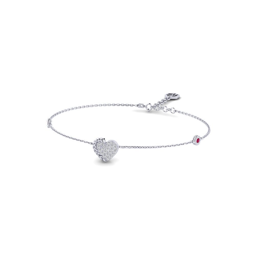 Palladium 950 Rubis Bracelet pour femme Myliutave