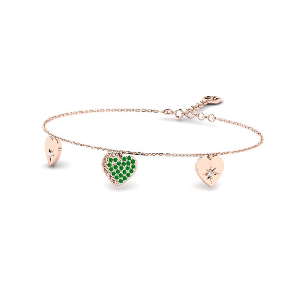 Or rose 14k Émeraude Bracelet pour femme Nalingayako