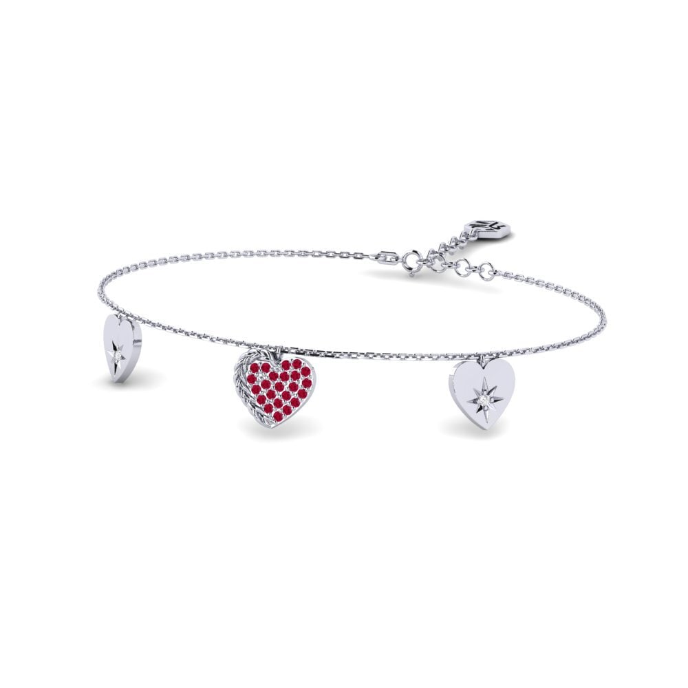 Palladium 950 Rubis Bracelet pour femme Nalingayako