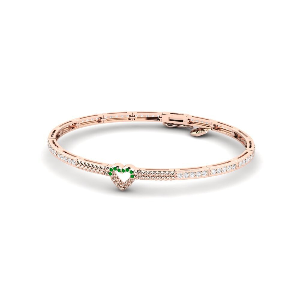 Or rose 14k Émeraude Bracelet pour femme Narowal