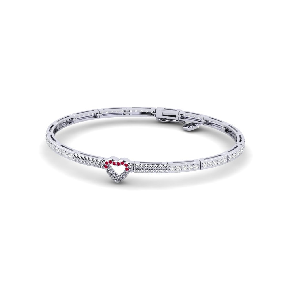 Or Blanc 9k Rubis Bracelet pour femme Narowal
