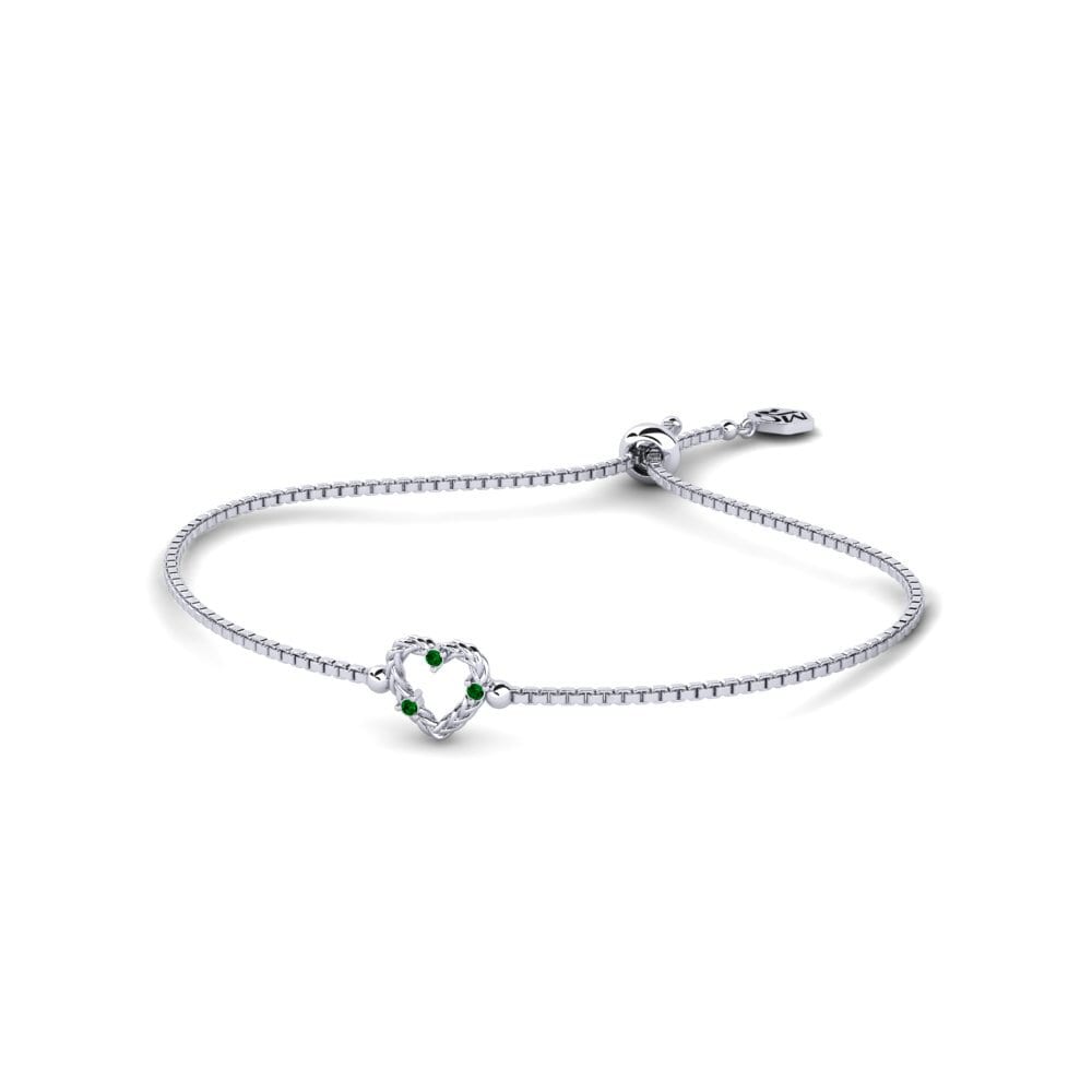 Palladium 950 Zircone Vert Bracelet pour femme Odeleite