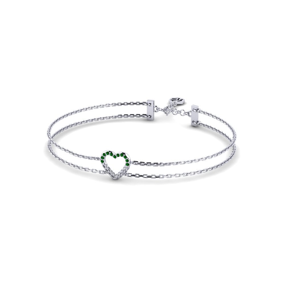 Palladium 950 Zircone Vert Bracelet pour femme Panguma