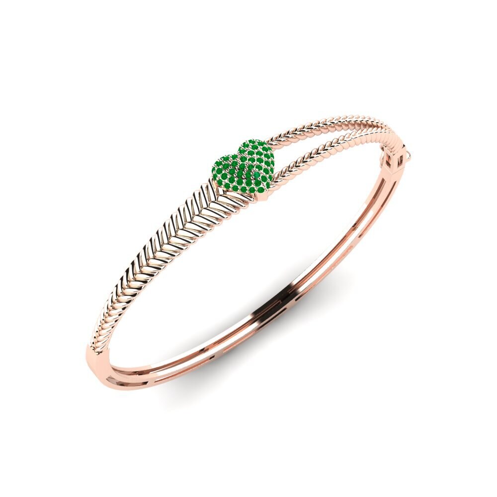 Or rose 14k Émeraude Bracelet jonc femme Pecorino