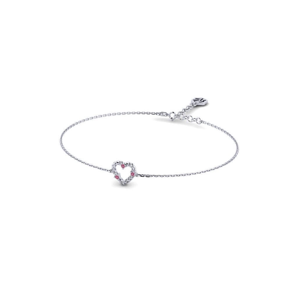 Palladium 950 Grenat de Rhodolite Bracelet pour femme Penghu