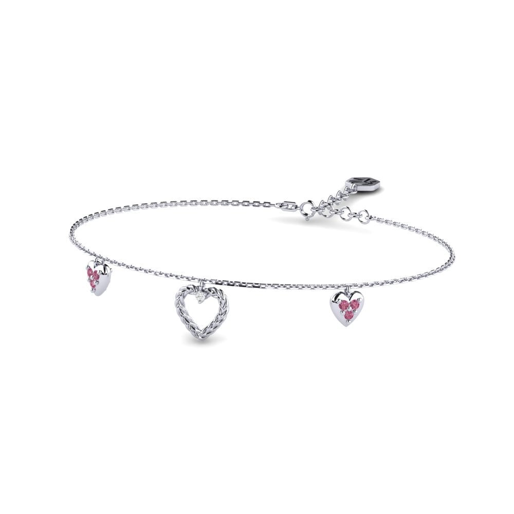 Palladium 950 Grenat de Rhodolite Bracelet pour femme Pingtung