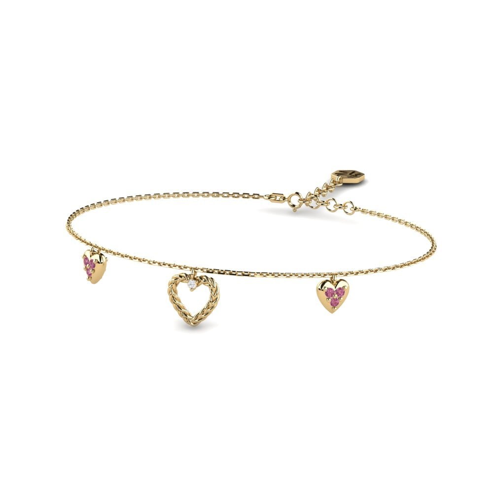 Or Jaune 14k Grenat de Rhodolite Bracelet pour femme Pingtung