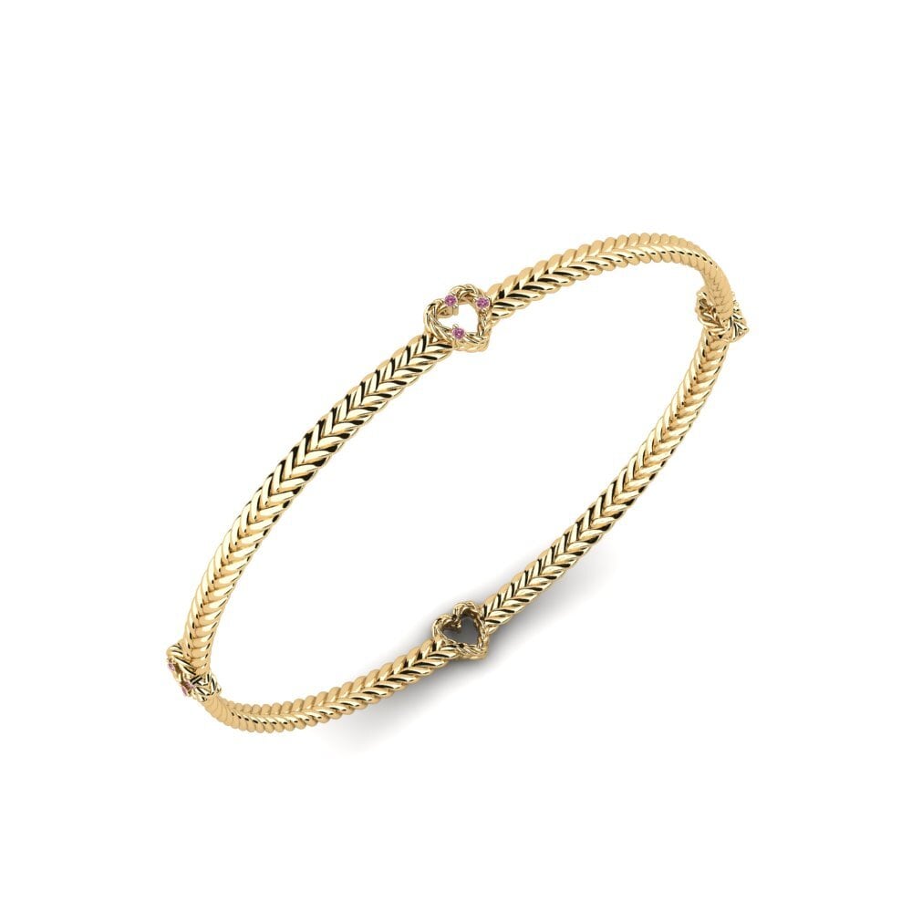 Or Jaune 14k Grenat de Rhodolite Bracelet jonc femme Porches