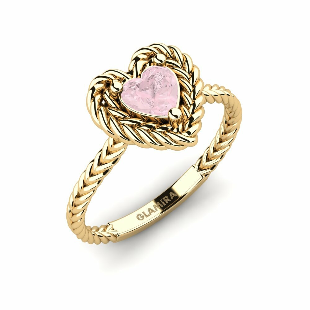 Or Jaune 18k Quartz Rose Bague Sangiovese