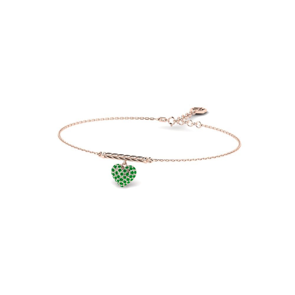 Or rose 14k Émeraude Bracelet pour femme Sauvignon