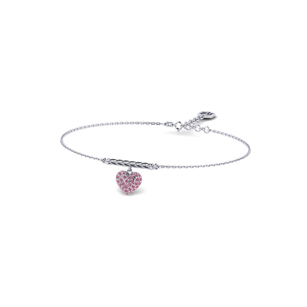 Palladium 950 Grenat de Rhodolite Bracelet pour femme Sauvignon