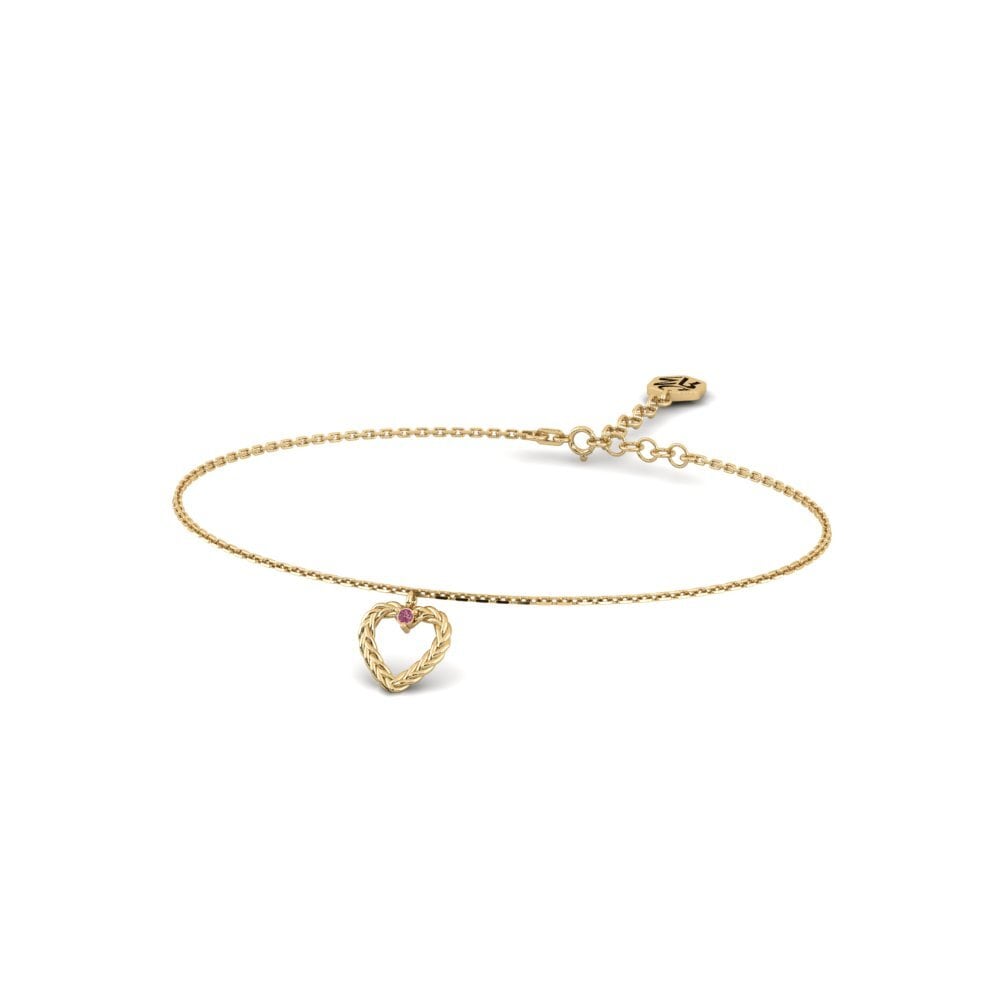Or Jaune 14k Grenat de Rhodolite Bracelet pour femme Taitung