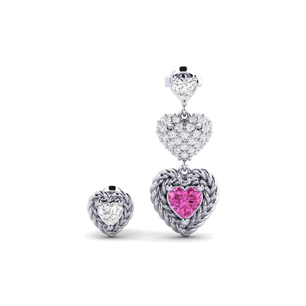9ct White Gold Pink Topaz Women's Earring Tartetatin