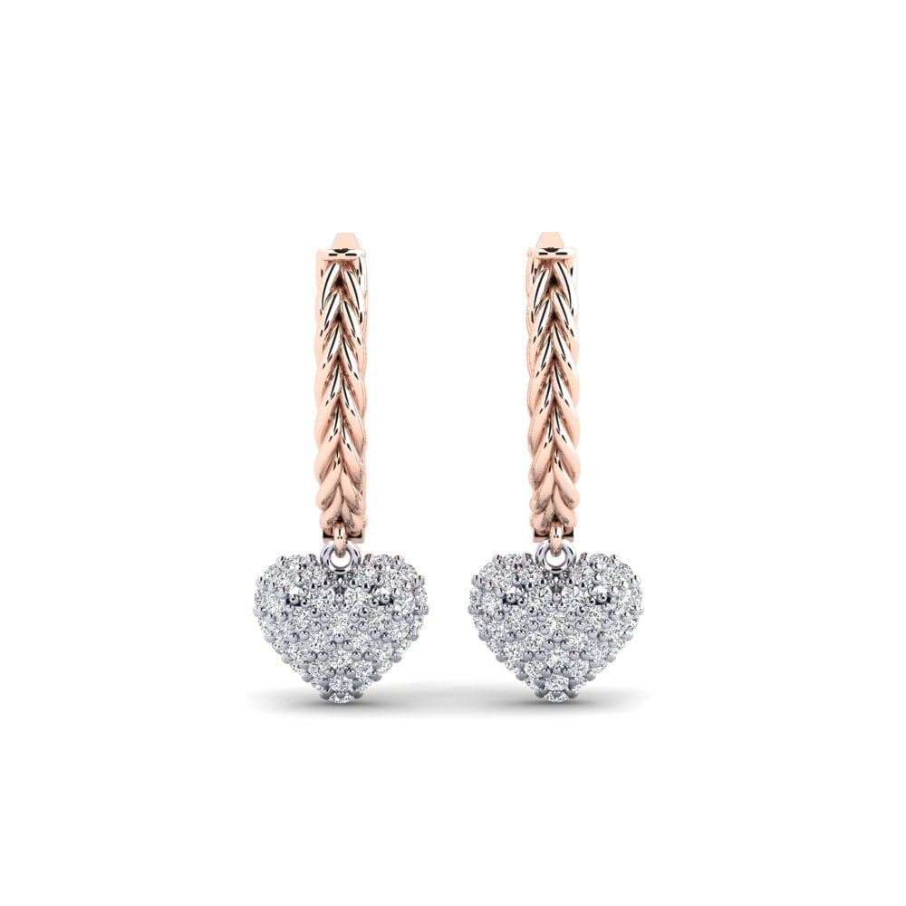 9ct Rose & White Gold Diamond Women's Earring Taurasi