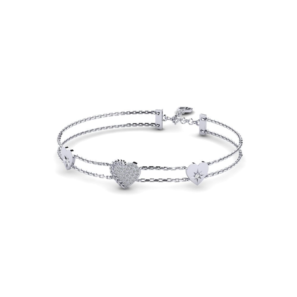 Platine 950 Zircon Bracelet pour femme Tresno