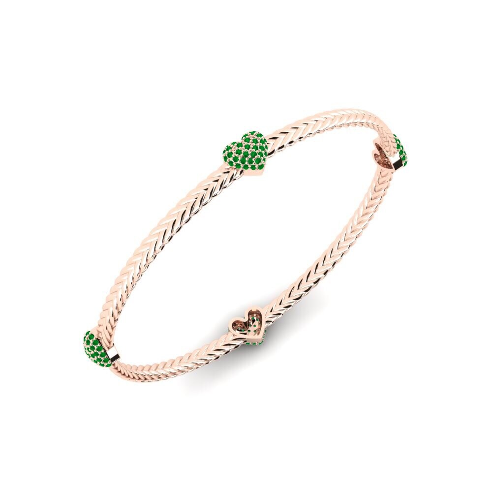 Or rose 14k Émeraude Bracelet jonc femme Turron