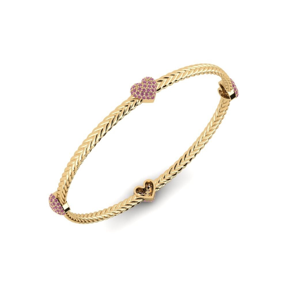 Or Jaune 14k Grenat de Rhodolite Bracelet jonc femme Turron