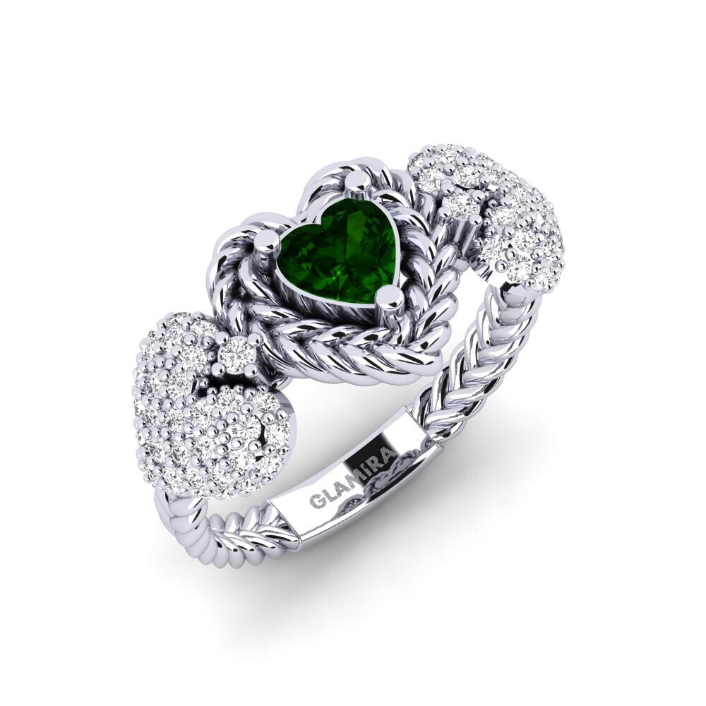 950 Platinum Green Tourmaline Ring Verdichio