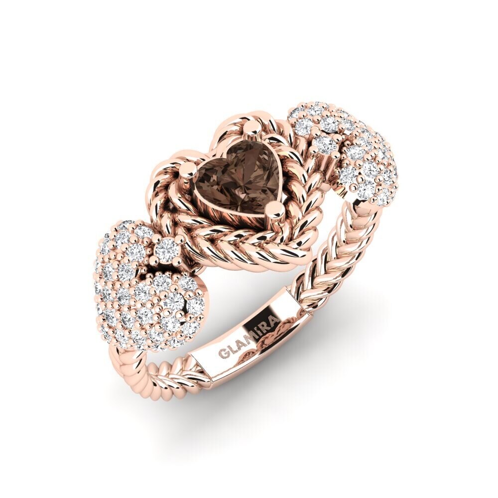 14ct Rose Gold Smoky Quartz Ring Verdichio