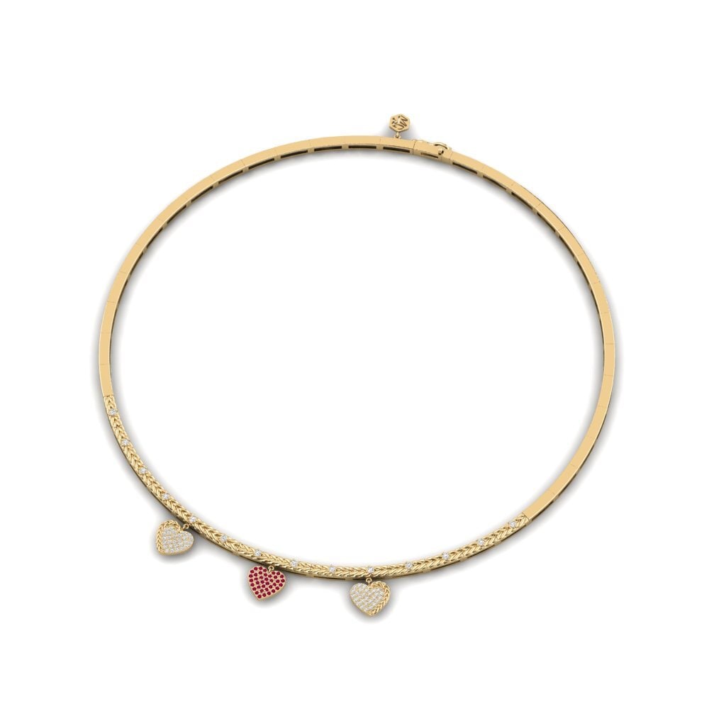 14ct Yellow Gold Ruby Collier Volimte