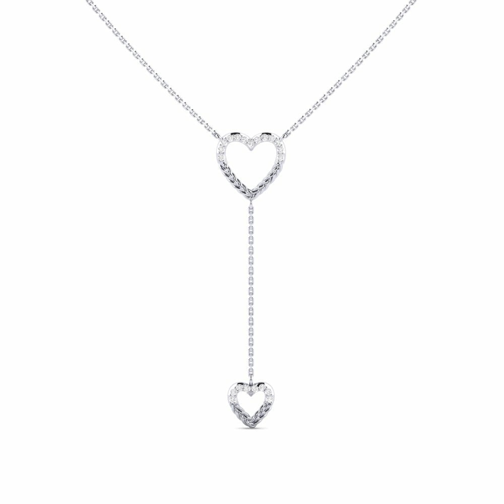 0.104 Carat Lariat White Sapphire 950 Platinum Women's Necklace Wazirabad