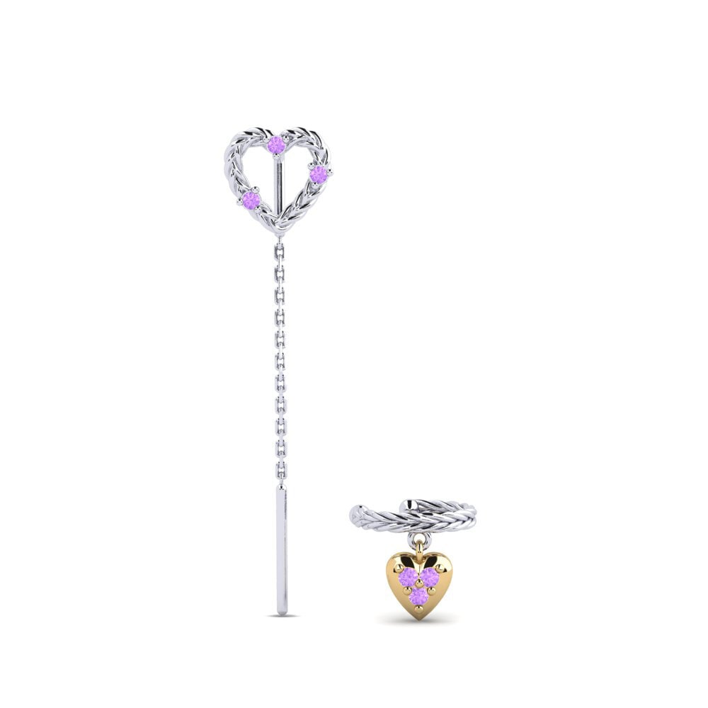 9ct White & Yellow Gold Amethyst Women's Earring Wiltshire - SET
