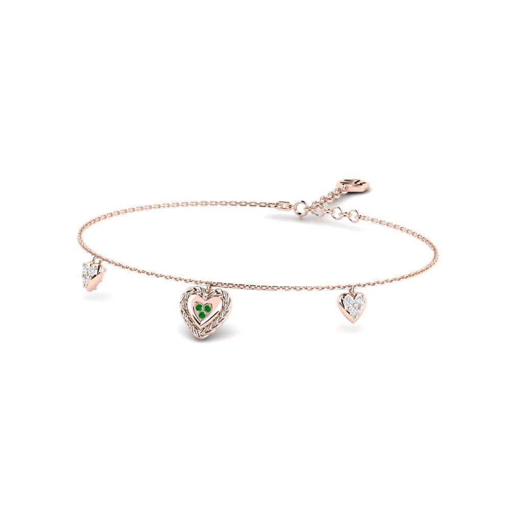 Or rose 14k Émeraude Bracelet pour femme Yunlin